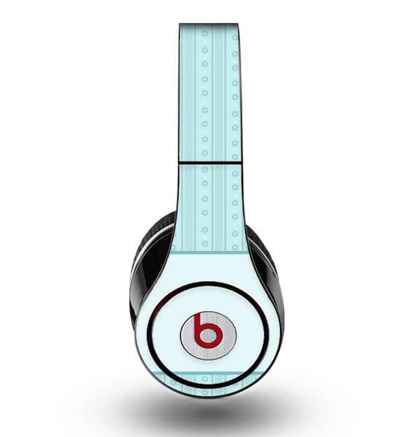 The Seamless Blue Subtle Floral Strips Skin for the Original Beats by Dre Studio Headphones