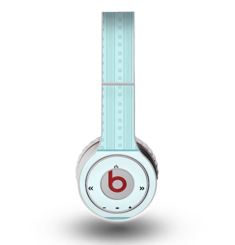 The Seamless Blue Subtle Floral Strips Skin for the Original Beats by Dre Wireless Headphones