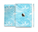 The Seamless Blue Waves Full Body Skin Set for the Apple iPad Mini 3