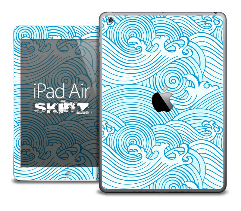 The Seamless Blue Waves Skin for the iPad Air