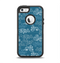 The Seamless Blue and White Paisley Swirl Apple iPhone 5-5s Otterbox Defender Case Skin Set