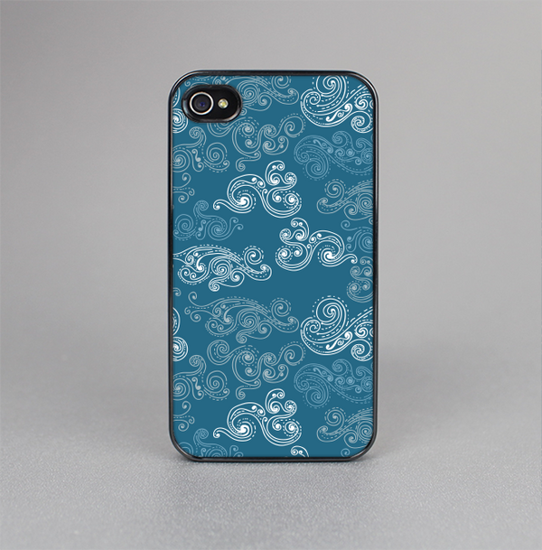 The Seamless Blue and White Paisley Swirl Skin-Sert for the Apple iPhone 4-4s Skin-Sert Case