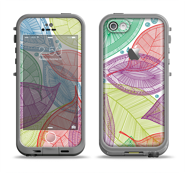 The Seamless Color Leaves Apple iPhone 5c LifeProof Fre Case Skin Set