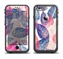 The Seamless Pink & Blue Color Leaves Apple iPhone 6/6s LifeProof Fre Case Skin Set