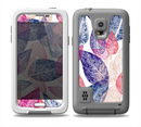 The Seamless Pink & Blue Color Leaves Skin Samsung Galaxy S5 frē LifeProof Case