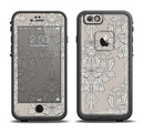 The Seamless Tan Floral Pattern Apple iPhone 6/6s LifeProof Fre Case Skin Set