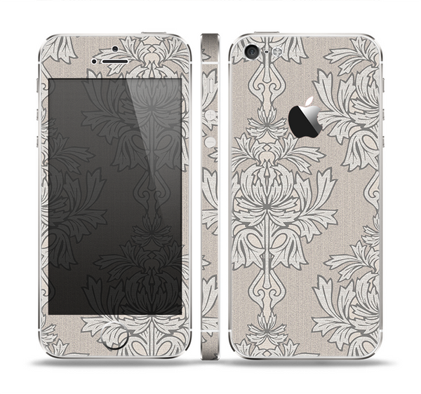The Seamless Tan Floral Pattern Skin Set for the Apple iPhone 5