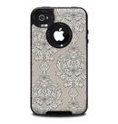 The Seamless Tan Floral Pattern Skin for the iPhone 4-4s OtterBox Commuter Case