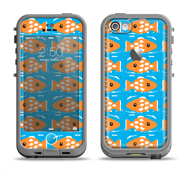 The Seamless Vector Gold Fish Apple iPhone 5c LifeProof Fre Case Skin Set