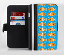The Seamless Vector Gold Fish Ink-Fuzed Leather Folding Wallet Credit-Card Case for the Apple iPhone 6/6s, 6/6s Plus, 5/5s and 5c