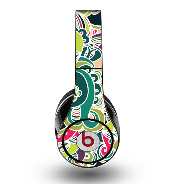 The Shades of Green Swirl Pattern V32 Skin for the Original Beats by Dre Studio Headphones