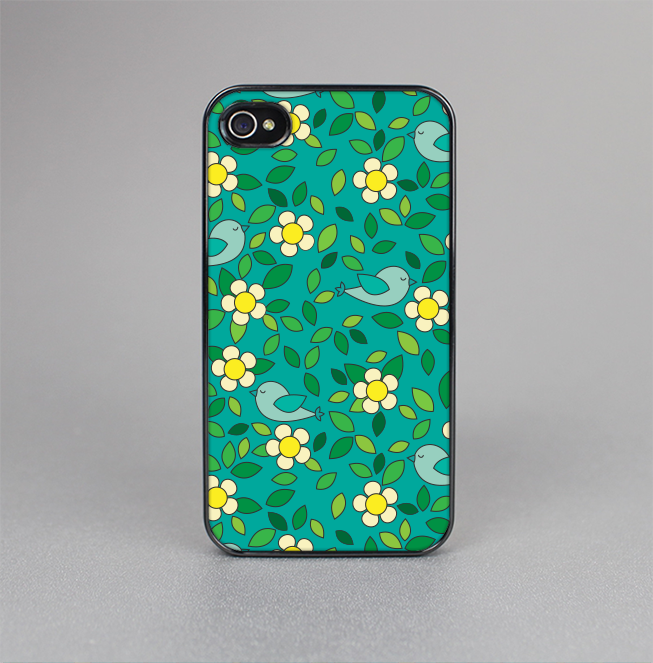 The Shades of Green Vector Flower-Bed Skin-Sert for the Apple iPhone 4-4s Skin-Sert Case