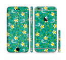 The Shades of Green Vector Flower-Bed Sectioned Skin Series for the Apple iPhone 6s Plus