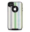 The Shades of Green Vertical Stripes Skin for the iPhone 4-4s OtterBox Commuter Case