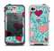 The Sharded Hearts On Teal Apple iPhone 4-4s LifeProof Fre Case Skin Set