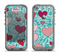 The Sharded Hearts On Teal Apple iPhone 5c LifeProof Fre Case Skin Set