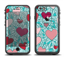 The Sharded Hearts On Teal Apple iPhone 6/6s LifeProof Fre Case Skin Set