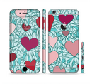 The Sharded Hearts On Teal Sectioned Skin Series for the Apple iPhone 6s Plus