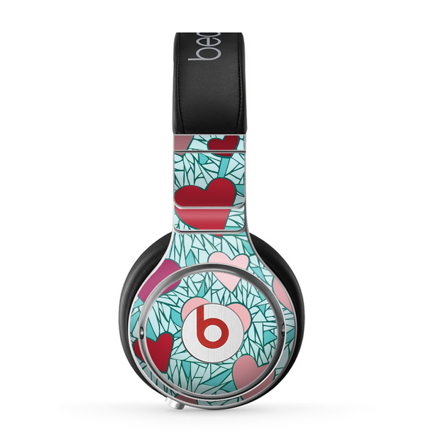 The Sharded Hearts On Teal Skin for the Beats by Dre Pro Headphones