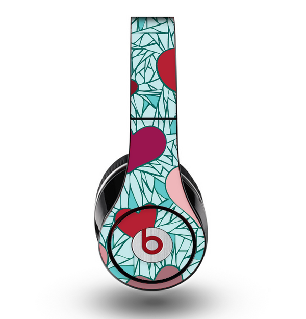 The Sharded Hearts On Teal Skin for the Original Beats by Dre Studio Headphones