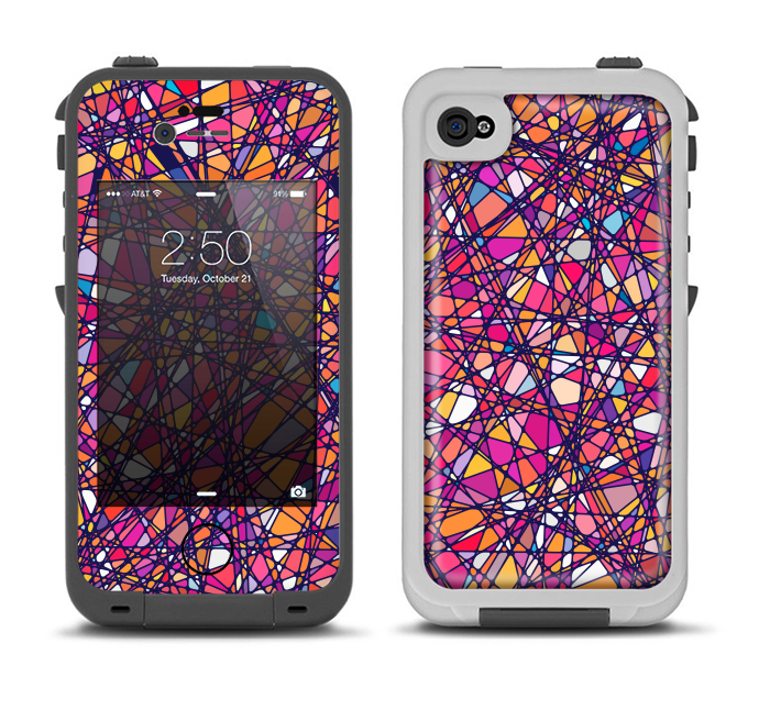 The Shards of Neon Color Apple iPhone 4-4s LifeProof Fre Case Skin Set