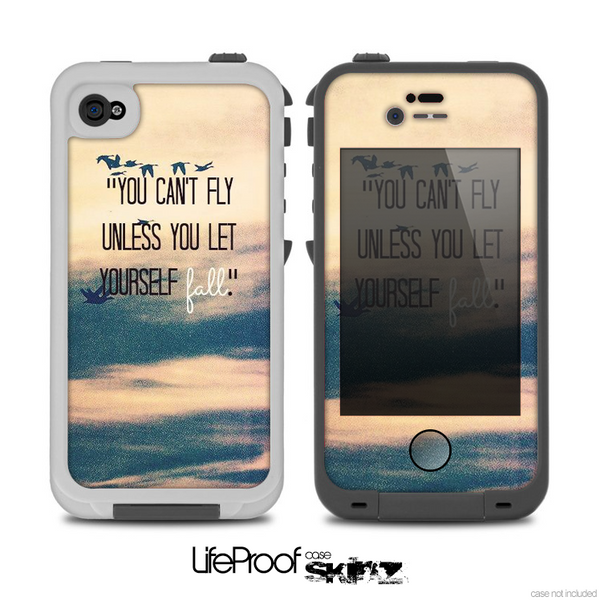 The Pastel Sunset "You Can't Fly Unless You Let Yourself Fall" Skin for the iPhone 5/5s or 4/4s LifeProof Case