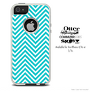 The Sharp Blue Chevron V3 Skin For The iPhone 4-4s or 5-5s Otterbox Commuter Case