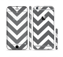 The Sharp Gray & White Chevron Pattern Sectioned Skin Series for the Apple iPhone 6s Plus
