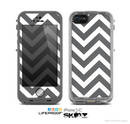 The Sharp Gray & White Chevron Pattern Skin for the Apple iPhone 5c LifeProof Case