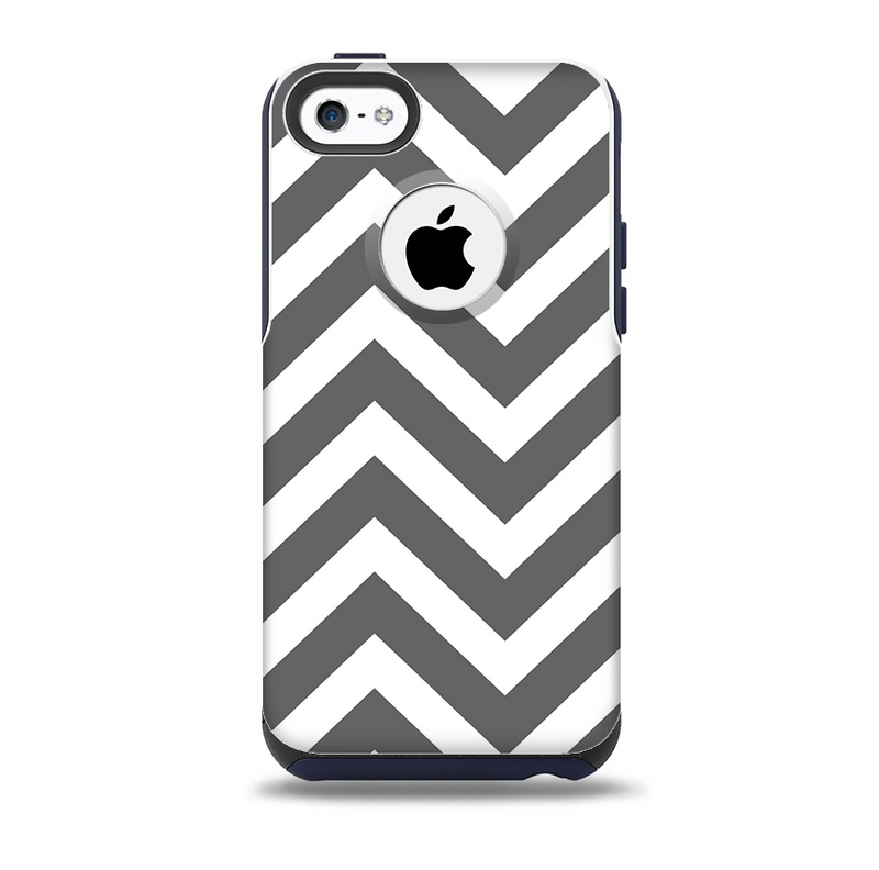 The Sharp Gray & White Chevron Pattern Skin for the iPhone 5c OtterBox Commuter Case