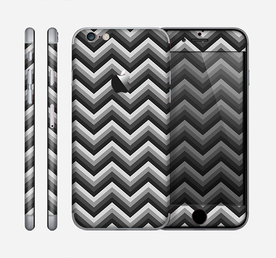 The Sharp Layered Black & Gray Chevron Pattern Skin for the Apple iPhone 6