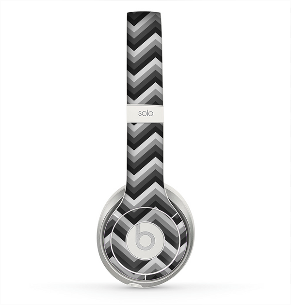 The Sharp Layered Black & Gray Chevron Pattern Skin for the Beats by Dre Solo 2 Headphones
