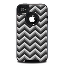 The Sharp Layered Black & Gray Chevron Pattern Skin for the iPhone 4-4s OtterBox Commuter Case