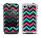 The Sharp Pink & Teal Chevron Pattern Apple iPhone 4-4s LifeProof Fre Case Skin Set