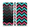 The Sharp Pink & Teal Chevron Pattern Skin Set for the Apple iPhone 5s
