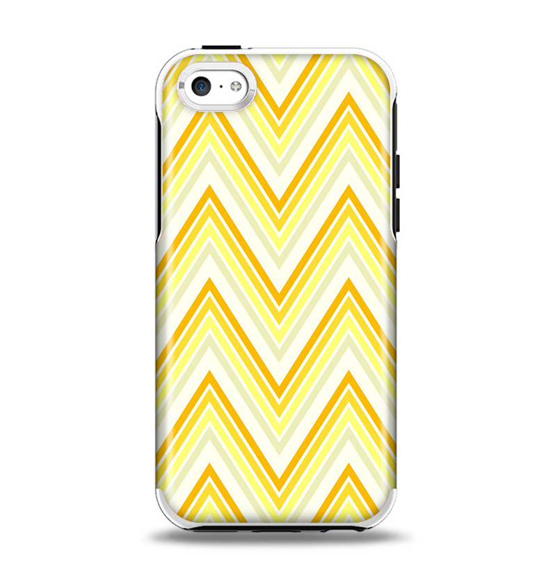 The Sharp Vintage Yellow Chevron Apple iPhone 5c Otterbox Symmetry Case Skin Set
