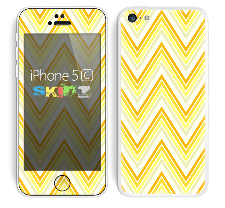 The Sharp Vintage Yellow Chevron Skin for the Apple iPhone 5c