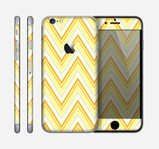 The Sharp Vintage Yellow Chevron Skin for the Apple iPhone 6