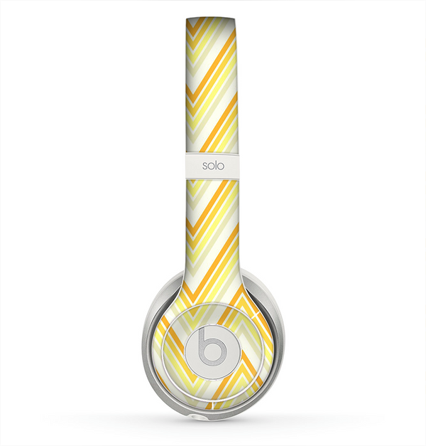 The Sharp Vintage Yellow Chevron Skin for the Beats by Dre Solo 2 Headphones