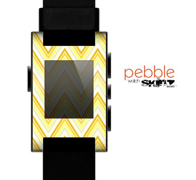 The Sharp Vintage Yellow Chevron Skin for the Pebble SmartWatch