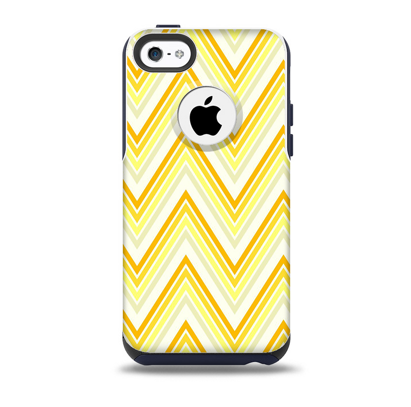 The Sharp Vintage Yellow Chevron Skin for the iPhone 5c OtterBox Commuter Case
