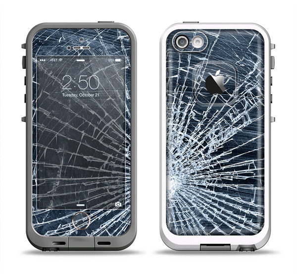 The Shattered Glass Apple iPhone 5-5s LifeProof Fre Case Skin Set