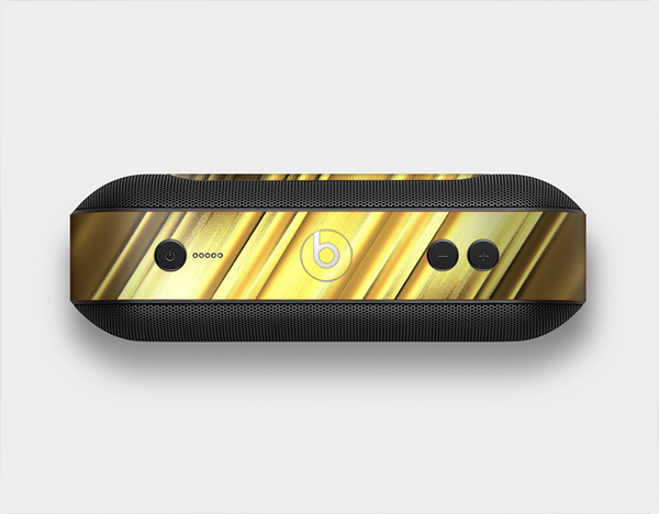 The Shimmering Slanted Gold Texture Skin Set for the Beats Pill Plus