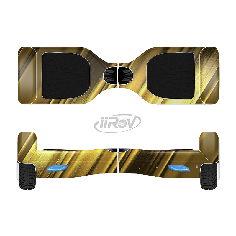 The Shimmering Slanted Gold Texture Full-Body Skin Set for the Smart Drifting SuperCharged iiRov HoverBoard