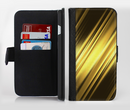 The Shimmering Slanted Gold Texture Ink-Fuzed Leather Folding Wallet Credit-Card Case for the Apple iPhone 6/6s, 6/6s Plus, 5/5s and 5c