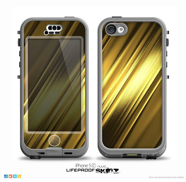 The Shimmering Slanted Gold Texture Skin for the iPhone 5c nüüd LifeProof Case