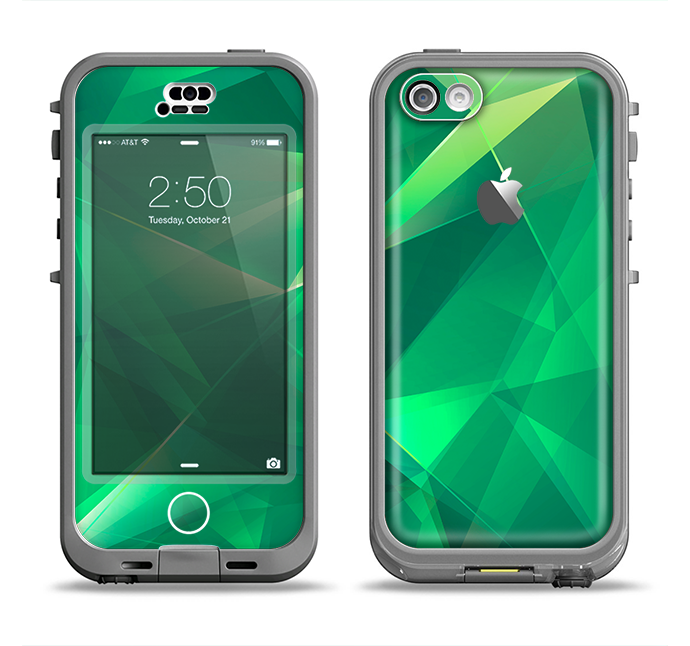 The Shiny Vector Green Crystals Apple iPhone 5c LifeProof Nuud Case Skin Set