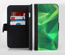 The Shiny Vector Green Crystals Ink-Fuzed Leather Folding Wallet Credit-Card Case for the Apple iPhone 6/6s, 6/6s Plus, 5/5s and 5c