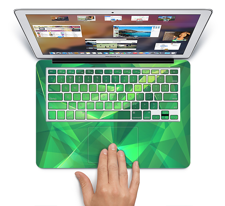 The Shiny Vector Green Crystals Skin Set for the Apple MacBook Pro 15" with Retina Display