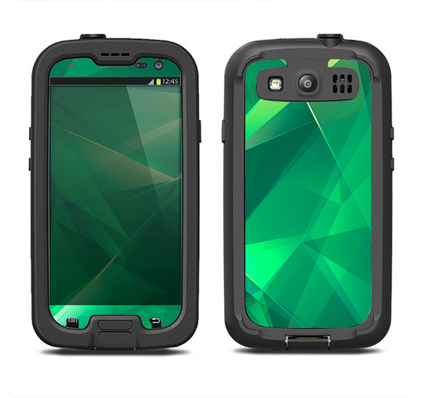 The Shiny Vector Green Crystals Samsung Galaxy S3 LifeProof Fre Case Skin Set